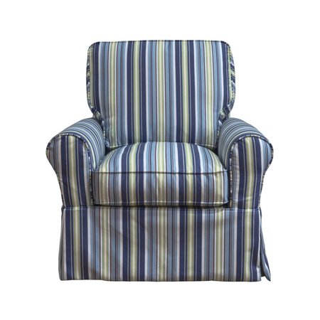 SUNSET TRADING Horizon Box Cushion Chair Slipcover - Beach Striped SU-114993SC-395245